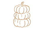 Stacked pumpkins on a porch